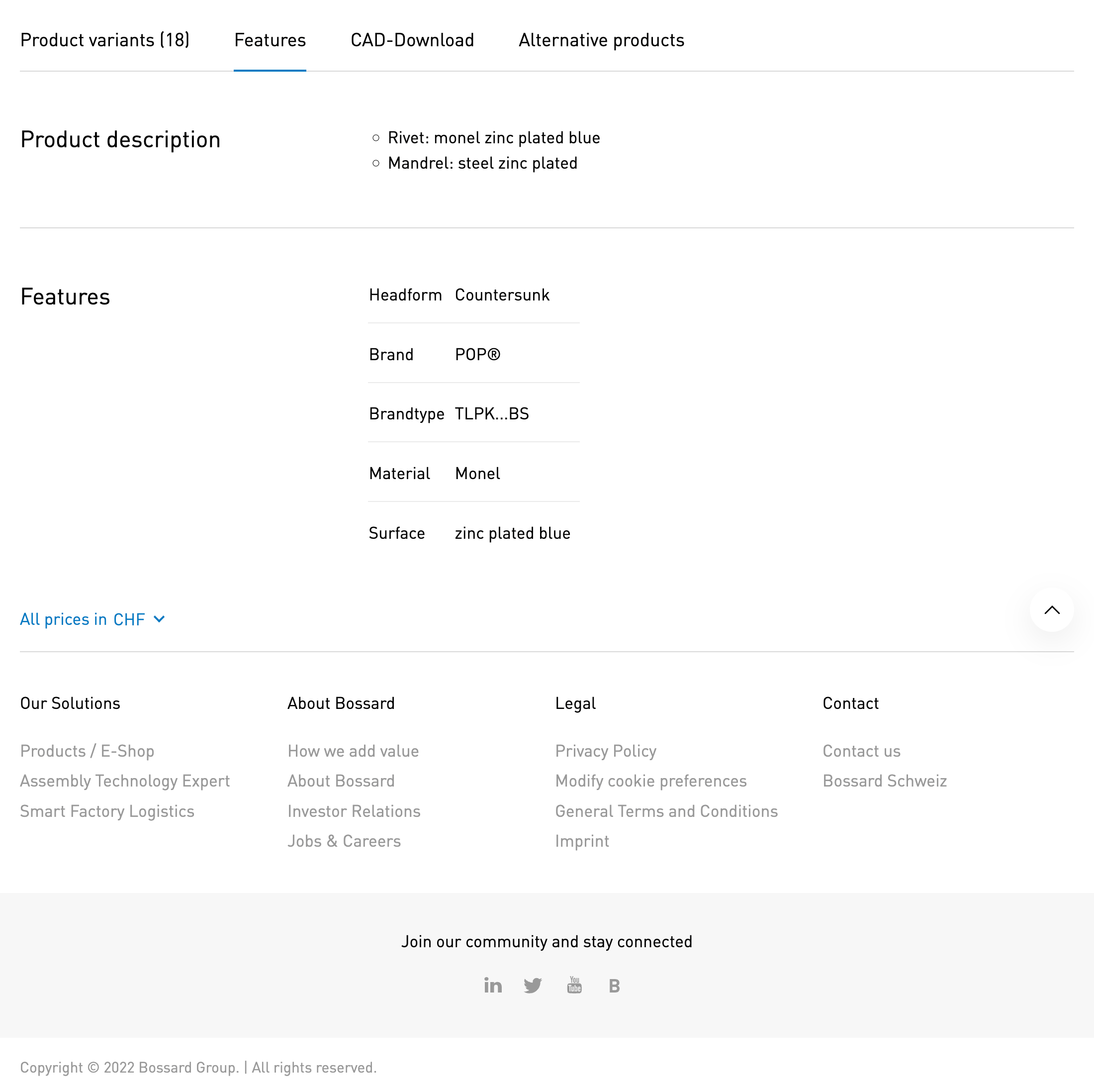 Bossard’s Spec Sheet 112 of 278 Spec Sheet Examples Baymard Institute